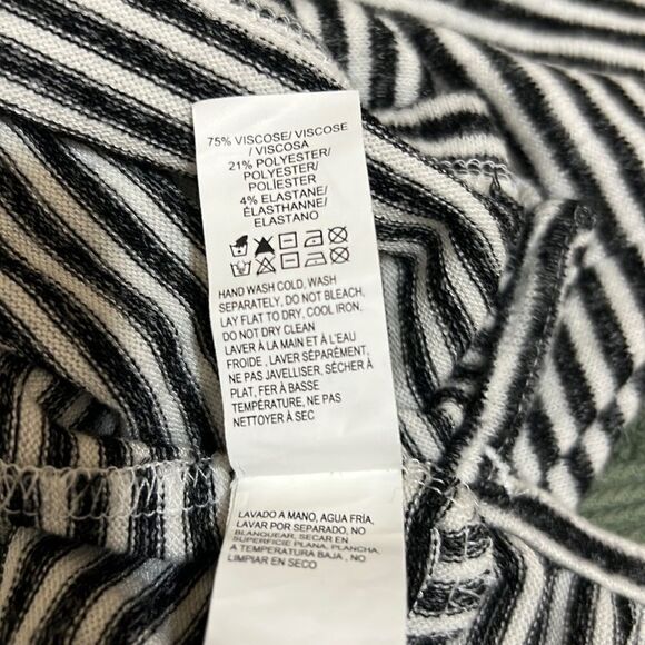 Lucky Brand Los Angeles top pull over striped black white Large FIRM on PRICE - Picture 9 of 9